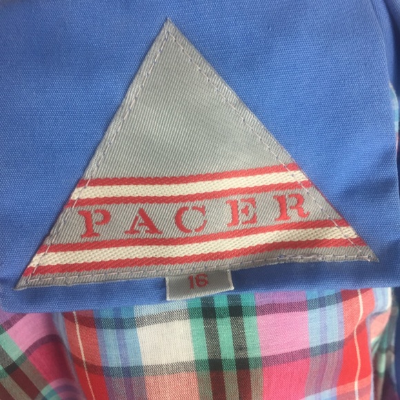 Pacer Jacket zipper front hooded blue vintage Size 16 - Picture 7 of 8
